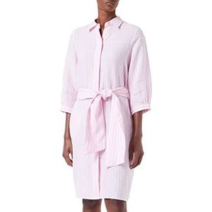 Seidensticker Damesjurk - midi-jurk - blousejurk - hemdblousekraag - lange mouwen - 100% linnen, roze, 44
