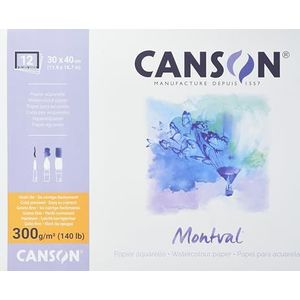 Canson Montval Aquarelpapier Blok rondom gelijmd, 200006545, Wit, 30 x 40 cm
