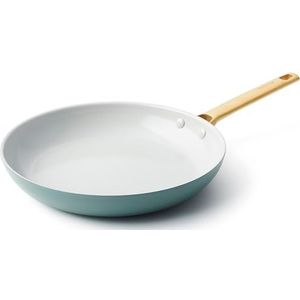 GreenPan Padova Reserve Harde Geanodiseerde Gezonde Keramische Antiaanbaak 24 cm Koekenpan Skillet, PFAS-Vrij, Inductie, Gouden Handgreep, Ovenbestendig, Vaatwasmachinebestendig, Rooksblauw