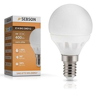 SEBSON E14 B45 5W LED, Golf Ball Bulb in warm wit, 35W vervanging voor lichte lamp, 400lm, 160º stralingshoek