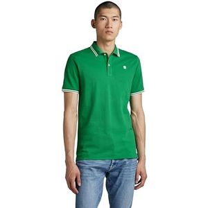 G-STAR Raw Dunda Slim Stripe Poloshirt voor heren, groen (Jolly Green D17127-5864-d608), L