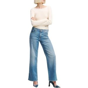 Karl Lagerfeld Jeans, Dames, Mid Rise Relaxed Denim Met Split, Relaxed Leg, Blauw, 2430