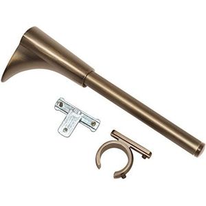 GARDINIA Universele steun voor 1 of 2 roedes, Ø25 mm, brons, 15 cm, metaal