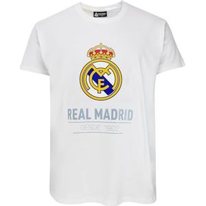 Real Madrid - Bedrukt T-shirt - Wit - Uniseks - Officieel Gelicentieerd Product