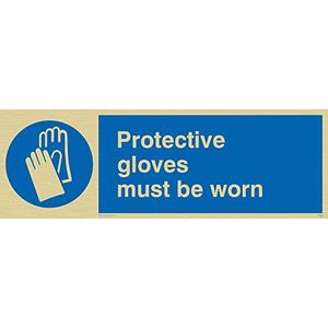 Viking Signs MP286-L31-GV ""beschermende handschoenen moeten worden gedragen"" teken, gouden Vinyl, 100 mm H x 300 mm W