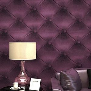 Europa HANMERO®PVC TV achtergrond leer 3d patroon behang reliëf 3D behang 0,53 * 10m 5 kleuren voor slaapkamer, woonkamer, hotel, kantoor, hal 6 kleuren (paars)