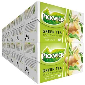 Pickwick Green Tea Ginger & Lemongrass met Groene Thee - Gember en Citroengras (240 Theezakjes - 100% Natuurlijk) - 12 x 20 Zakjes