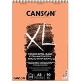 CANSON XL Schets Extra wit - Album 120 vellen A3 90 g/m² - zuiver wit