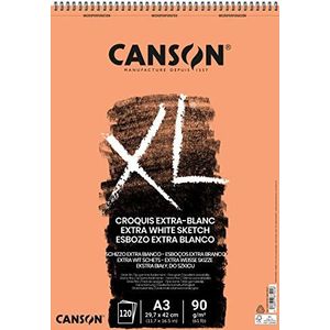 CANSON XL Schets Extra wit - Album 120 vellen A3 90 g/m² - zuiver wit