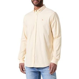 Scotch & Soda Essential Oxford gestreept overhemd voor heren, Gewassen Neon Geel/Wit Streep 7017, XXL