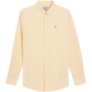 Scotch & Soda Essential Oxford gestreept overhemd voor heren, Gewassen Neon Geel/Wit Streep 7017, XXL