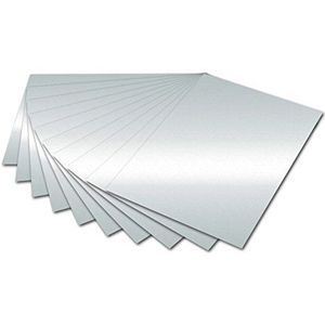 folia 6161 - Fotokarton zilver glanzend, 50 x 70 cm, 300 g/m², 10 vellen - voor het knutselen en creatief vormgeven van kaarten, raamfoto's en voor scrapbooking