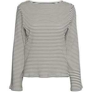 VERO MODA - Vmlena Ls Boatneck Blouse - Zwart - Damesblouse met Lange Mouwen