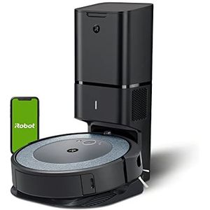 iRobot® Roomba® i3552 (i3+) Robotstofzuiger op basis van kaarttechnologie met wifi-verbinding en automatische vuilafvoer, Koel grijs/zwart