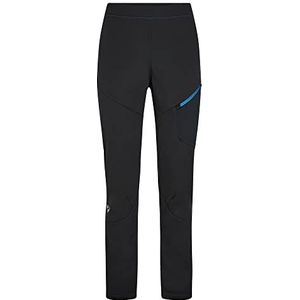 Ziener NEBIL softshellbroek voor heren, langlaufen, winddichte voorkant, elastische achterkant, zwart, persian blue, 54