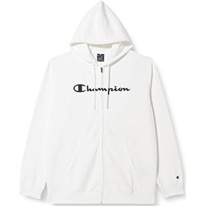 Champion Legacy American Classics Heavy Powerblend Terry Logo Full Zip Sweatshirt met capuchon, wit, XL voor heren
