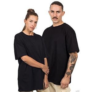 Blackskies Oversized Basic T-shirt met korte mouwen voor heren, De zwarte, L
