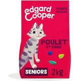 Edgard & Cooper - Kroketten voor volwassen katten gesteriliseerd of actief zonder granen, natuurlijk voedsel, gezonde voeding, lekker en evenwichtig, hoogwaardig proteïne (2 kg, senior - kip & dino)