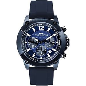Fynch Hatton Heren analoog kwarts horloge met siliconen armband FHT-0007-PC, blauw