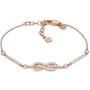 Emporio Armani Damesarmband in roestvrij staal of messing met roségoudkleurige karabijnsluiting