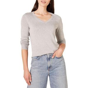 Amazon Essentials Dames Classic-Fit Lichtgewicht Lange Mouw V-hals Trui (Verkrijgbaar in Grote Maat), Lichtgrijs Heather, 3X