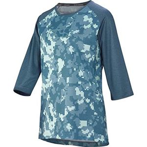 IXS Carve Women Jersey Marine Camo 40 T-shirt, volwassenen, unisex, blauw