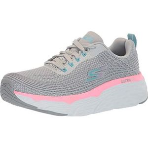 Skechers Max demping Elite Sneaker voor dames, Grijs Textiel Roze Trim Gypk, 38.5 EU