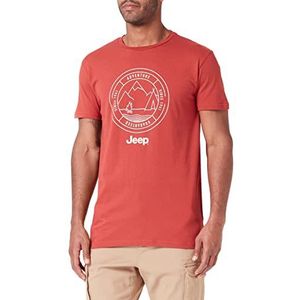 Jeep T-shirt heren, Red Oker/Almond, S