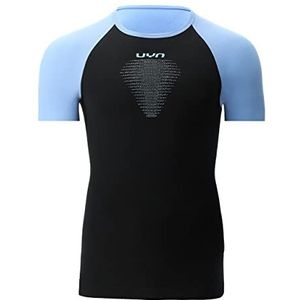 UYN O102430 Tempo Run OW Sh_SL T-shirt voor heren zwart/lichtblauw, XXL, Zwart/Blauw, XXL