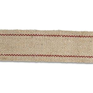 Chapuis B/GJ120 jute riem - breedte 60 mm - spoel 20 m - ecrue rood gestreept