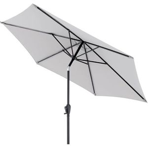 Doppler Parasol Jack 250cm in lichtgrijs - Ronde parasol voor balkon & terras - Opvouwbare parasol - Balkonparasol - Zwengelparasol - Tuinparasol met zwengelfunctie