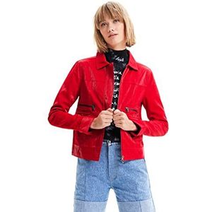 Desigual PU jas voor dames, Rood, M