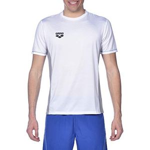 arena Standaard Team Line Tech T-shirt met korte mouwen voor dames en heren, wit, XL