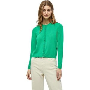 Peppercorn - Tana - Gebreid Vest - Groen - Knoopsluiting, Ronde Hals, LENZING™ en ECOVERO™