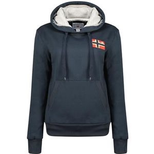 Geographical Norway Geniferama Lady - Damessweatshirt met capuchon en kangoeroezakken - Sweatshirt met lange mouwen - Warme hoodie voor dames lente zomer herfst winter (marineblauw XL), Marineblauw