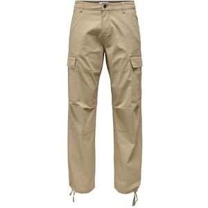 ONLY & SONS Onsray Life 0020 Ribstop Cargo Pant Noos, Chinchilla, 27W / 32L