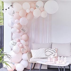 Ginger Ray TH-100 Arch-White, Pearlised Pink en Confetti Ballonnen met Streamers