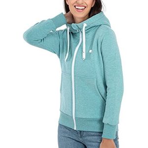 Deproc Active Finjacmyk Sweatjack met capuchon voor dames, met ritssluiting, fleecejack, windbreaker, hoodie met ritssluiting, turquoise, 46