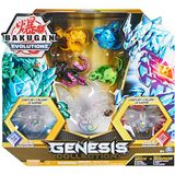 Bakugan Evolutions - Genesis Collection-pakket met 2 lichtgevende Bakugan-actiefiguren 4 unieke Bakugan 2 Nanogan 8 Bakugan-kaarten en 4 Bakukernen
