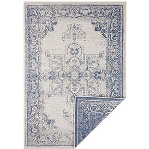 bougari vlakke geweven omkeerbare tapijt voor binnen en buiten Borbon 80x150 cm Blauw crme.