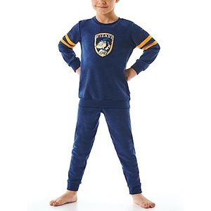 Schiesser Jongenspyjama set pyjama warme kwaliteit badstof - fleece - interlock - maat 92 tot 140, donkerblauw 180018, 92 cm