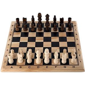 Longfield Games Schaakspel - Houten Uitvoering - 30x30 cm - Inclusief Speelstukken - Koning 60 mm