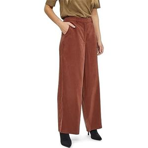 Minus Dames Levia hoge taille wijde pijpen broek, donker kaneel bruin, 6, Dark Cinnamon Brown, 32