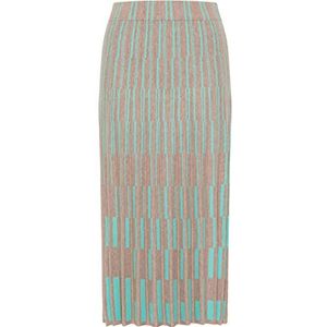 COBIE Gebreide rok voor dames, taupe, turquoise, M-L