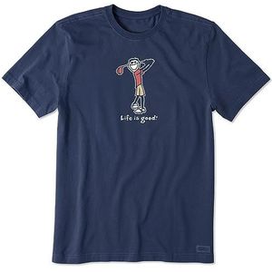 Life is Good Crusher T-shirt, voor heren, korte mouwen, katoen, grafisch T-shirts, Gold Jake, M