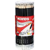 Kores - Grafitos: HB-potloden voor kinderen en volwassenen met zachte vulling en gumpunt, doos met 72 stuks driehoekige potloden