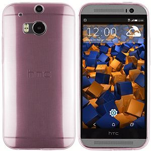 mumbi Hoes compatibel met HTC One M8 / M8s mobiele telefoon case telefoonhoes dun, transparant roze