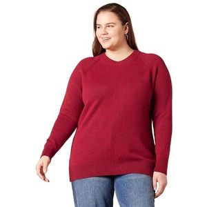 Amazon Essentials Dames Classic-Fit Soft Touch Lange Mouw Crewneck Sweater (Verkrijgbaar in Grote Maat), Donkerrood, 5X