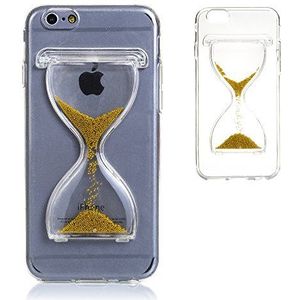 Silica DMU041GOLD siliconen hoes met transparante zandloper en kleurpoeder voor Apple iPhone 6 Plus goud