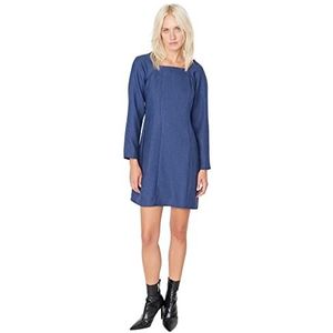 Trendyol Mini A-lijn Regular Fit geweven jurk voor dames, Donkerblauw, 34